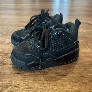Nike Air Jordan 4 IV Retro Cat Black Toddler Sneakers Size 6C